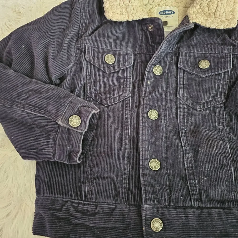 Old Navy Kids Corduroy Jacket - Navy and Cream